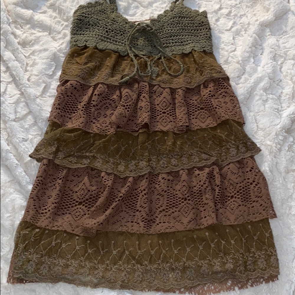 Ruffle boho mini dress